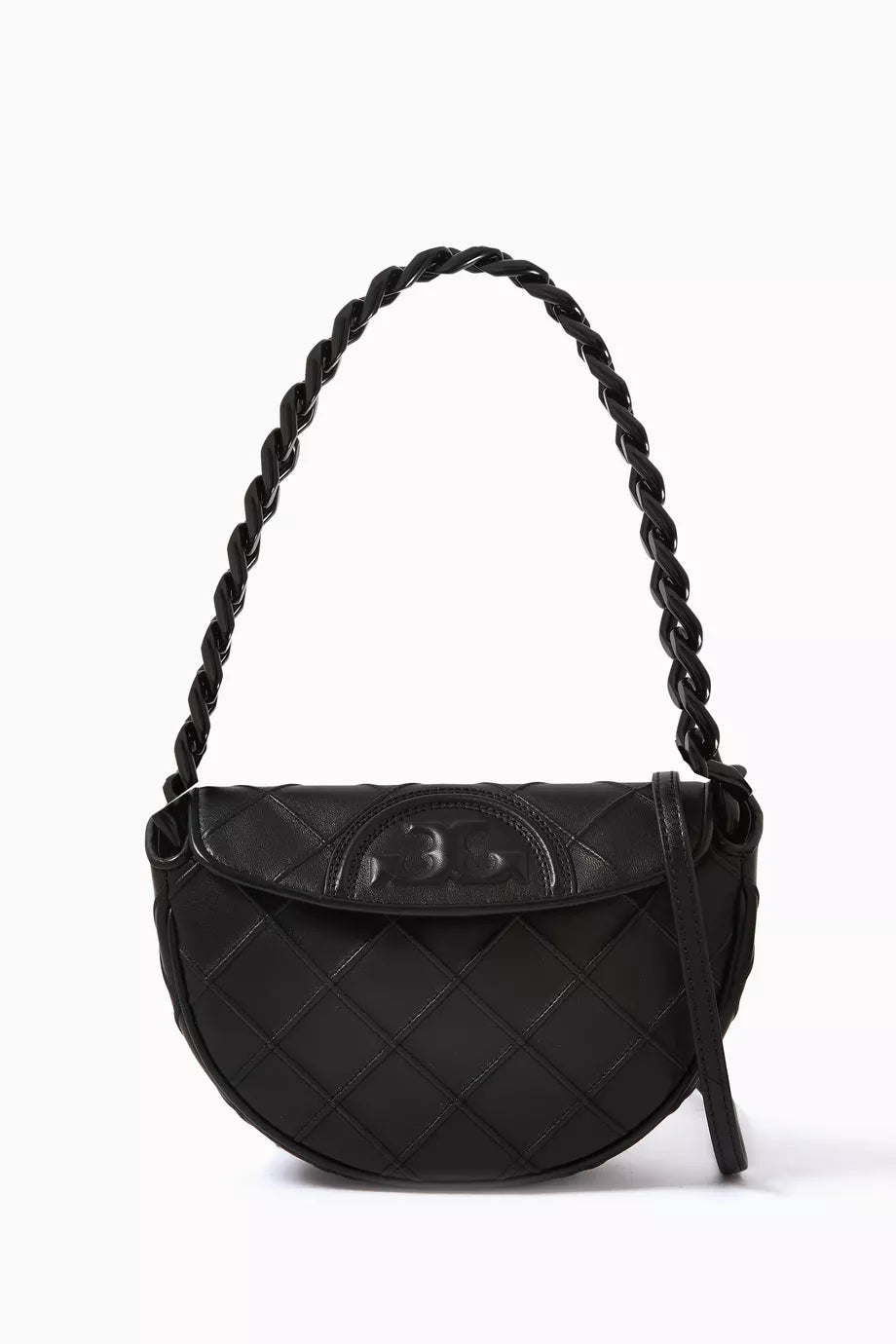 Mini Fleming Crescent Shoulder Bag in Leather