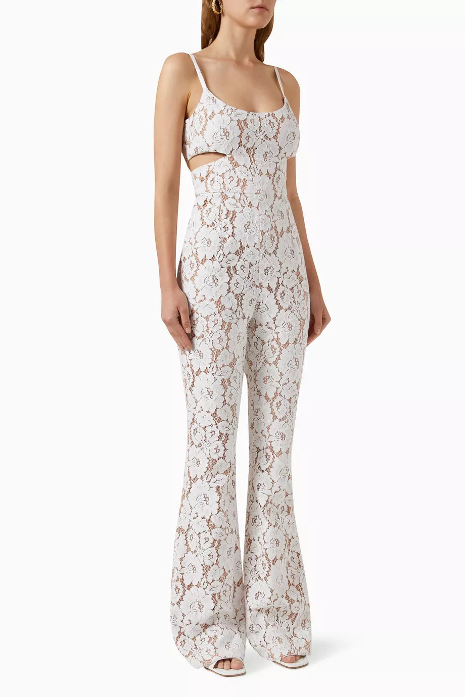Cutout Lace Jumpsuit in Eyelet Cotton