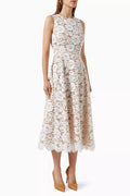 Floral Lace Dress in Cotton Blend