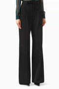 High-waist Flared Pants in Wool