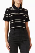 Cassandre Cropped Polo Shirt in Cotton-piqué