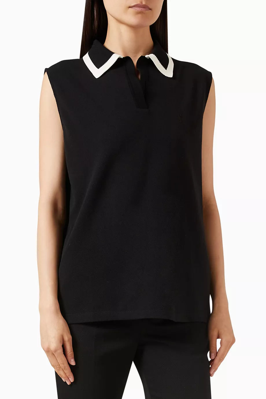 Cassandre Sleeveless Polo Shirt in Cotton