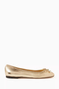 Elme Ballet Flats in Metallic Nappa