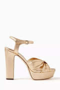 Heloise 120 Platform Sandals in Mirror Leather