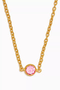 1970s Faux Rose Swarovski Crystal Necklace