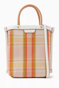 Mini Perry Mesh Plaid Tote Bag in Polyethylene Mesh