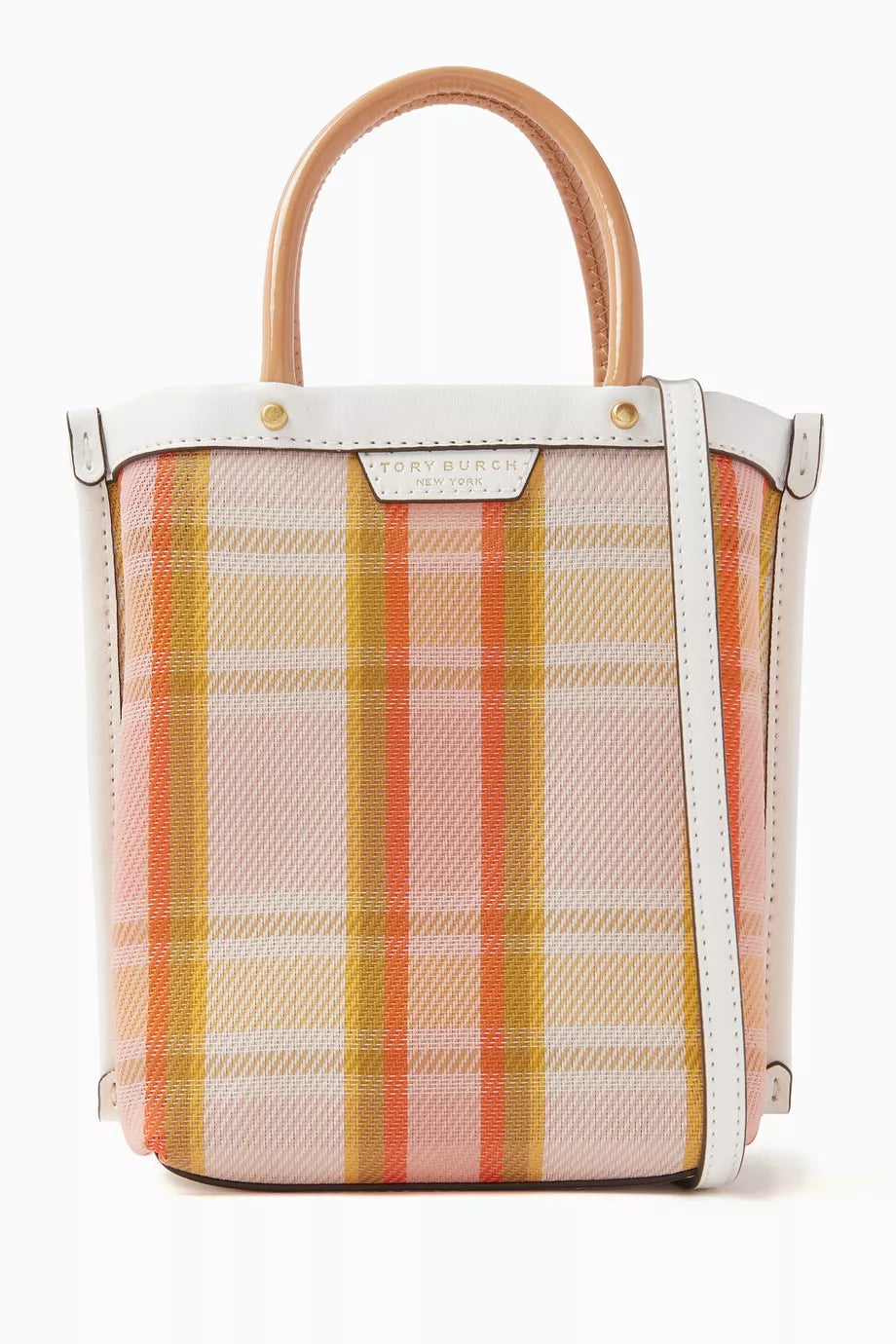 Mini Perry Mesh Plaid Tote Bag in Polyethylene Mesh