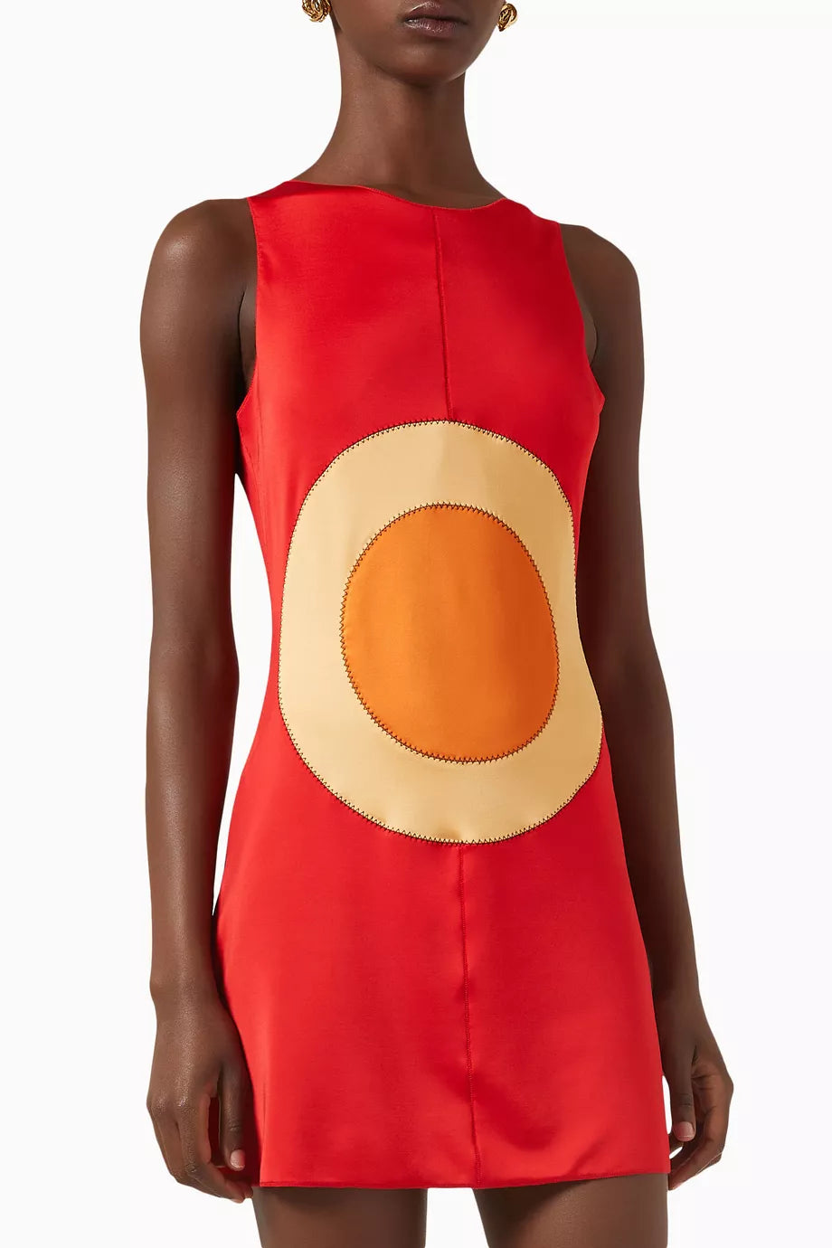 Boat-neck Mini Dress in Stretch-viscose