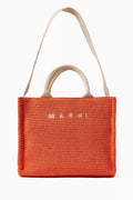 East-West Small Tote Bag in Raffia