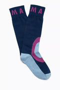 Colour-block Mid-calf Socks in Cotton-nylon Blend Knit