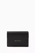 Logo Foldover Wallet in Saffiano Leather