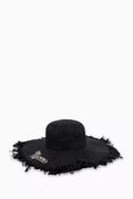 Logo-embroidered Hat in Paper Raffia