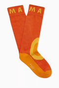 Colour-block Mid-calf Socks in Cotton-nylon Blend Knit