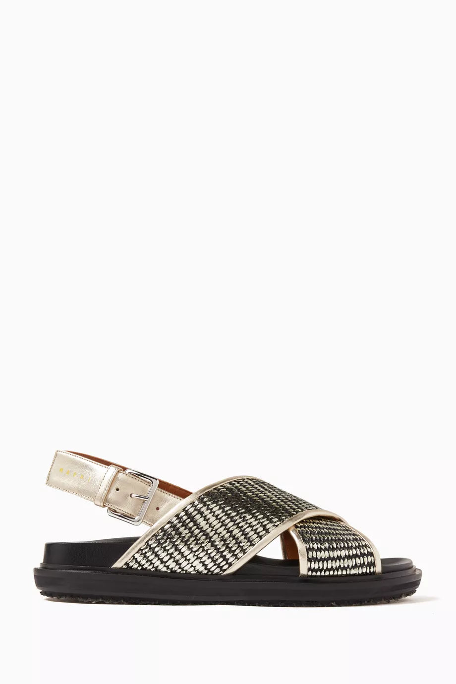 Fussbett Sandals in Raffia & Metallic-leather