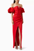 Gathered Off-the-shoulders Dress