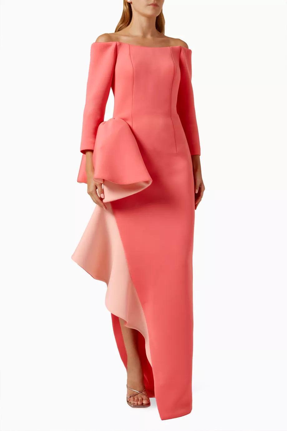 Two-tone Off-the-shoulders Gown