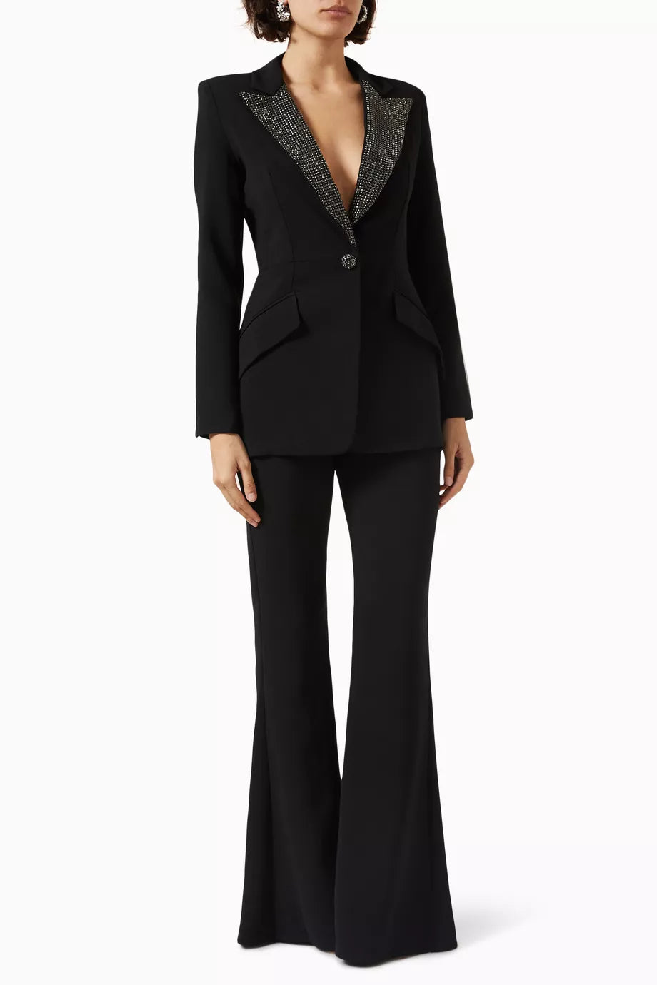 Embellished Suit Set in Crepe