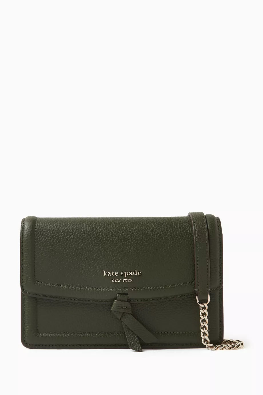 Knott Flap Crossbody Bag in Pebbled Leather
