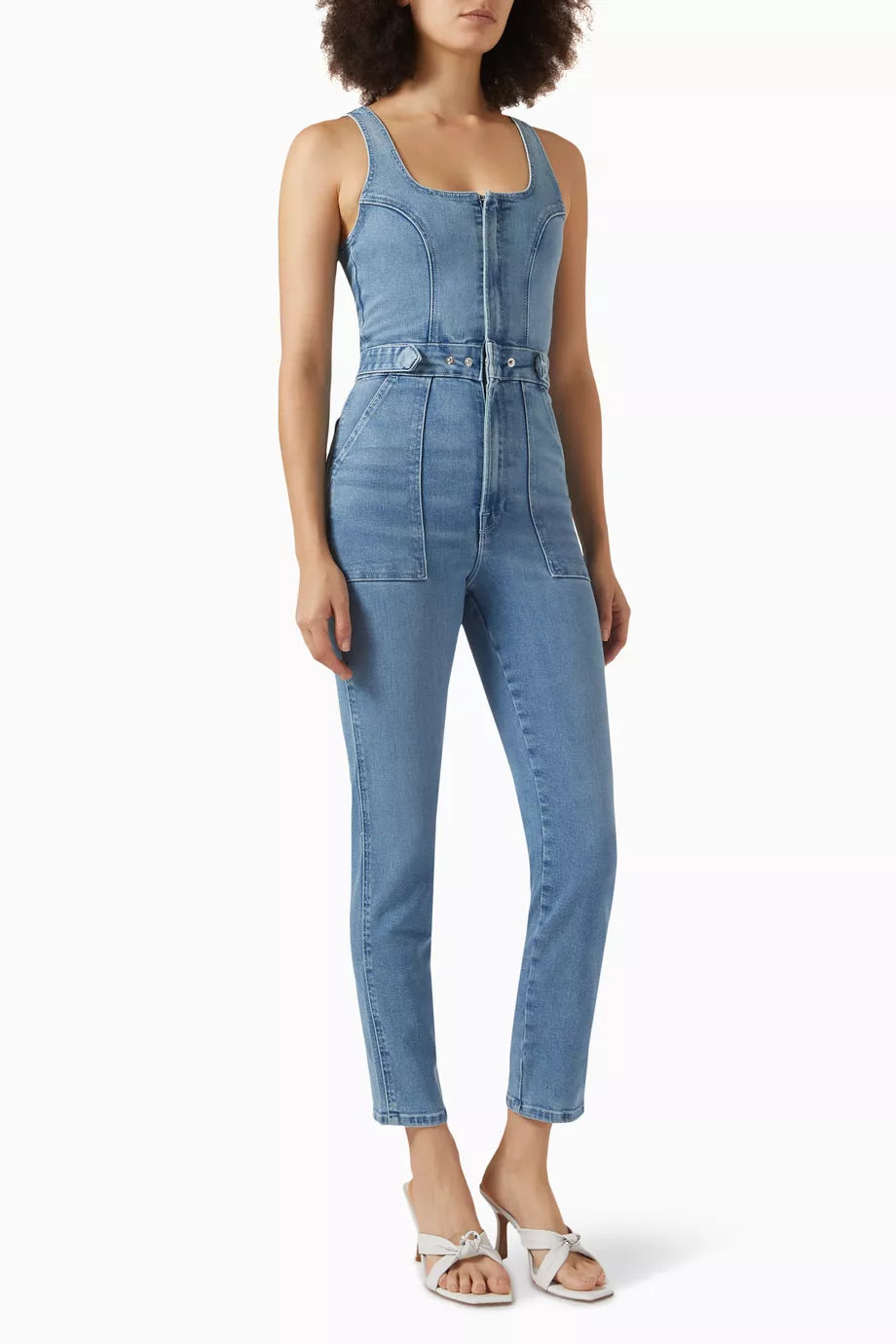 Fit For Success Sleeveless Jumpsuit in Denim