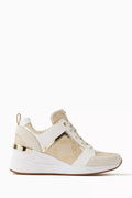 Georgie Wedge Sneakers in Leather & Canvas