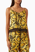 Barocco-print Cami Top in Silk-twill