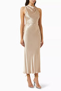 La Lune High Neck Midi Dress