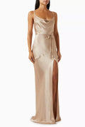 La Lune Bias Cowl Maxi Dress