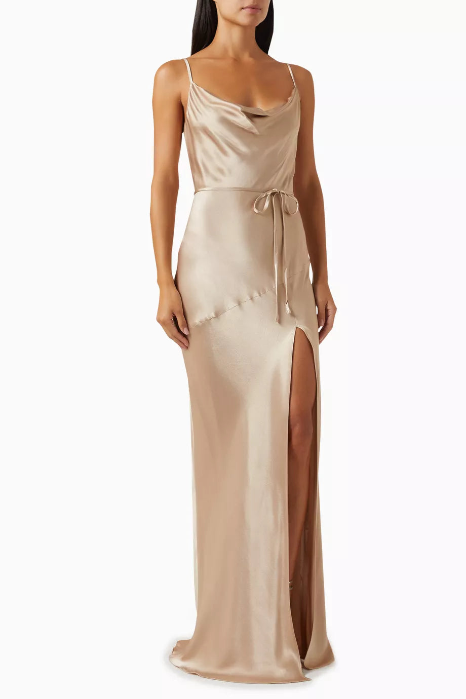 La Lune Bias Cowl Maxi Dress