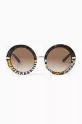 Round Charrette Sunglasses in Acetate & Metal
