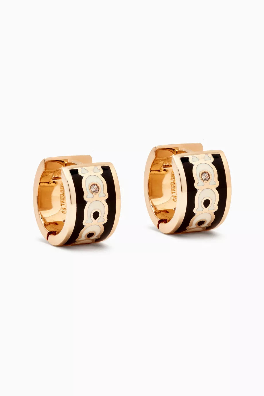 C Signature Huggie Earrings in Metal