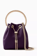 Bon Bon Handbag with Crystal Handle in Responsible Satin