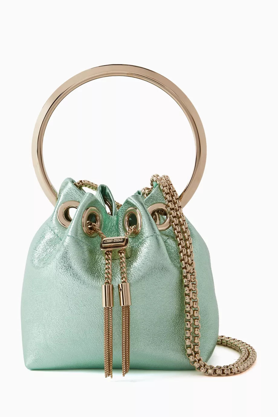 Micro Bon Bon Bag in Metallic Nappa