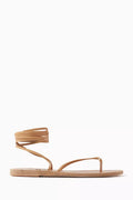 Celia Thong Lace Sandals in Nappa Leather