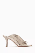 Henri 70 Mule Sandals in Cracked Mirror Leather