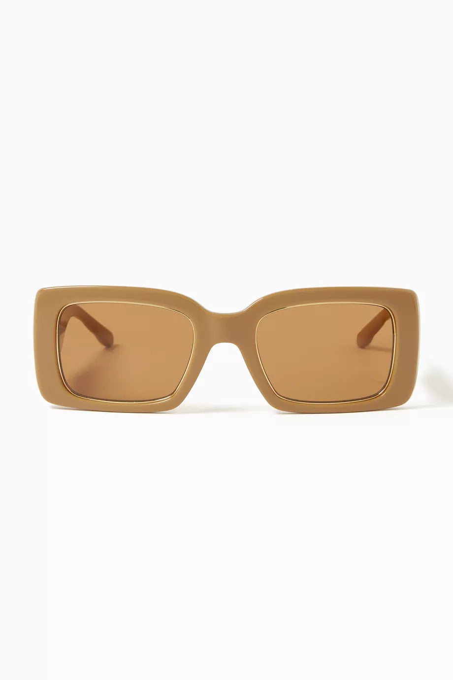 Kira Quilted Rectangular Sunglasses in Acetate