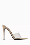 Gianni 120 Mule Sandals in PVC & Vegan Kid Suede