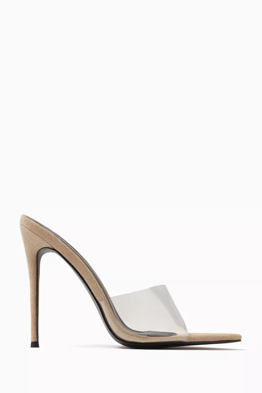 Gianni 120 Mule Sandals in PVC & Vegan Kid Suede