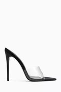 Gianni 120 Mule Sandals in PVC & Vegan Kid Suede