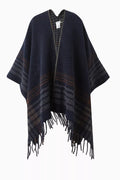 Fringed Cape Poncho in Alpaca Wool-blend