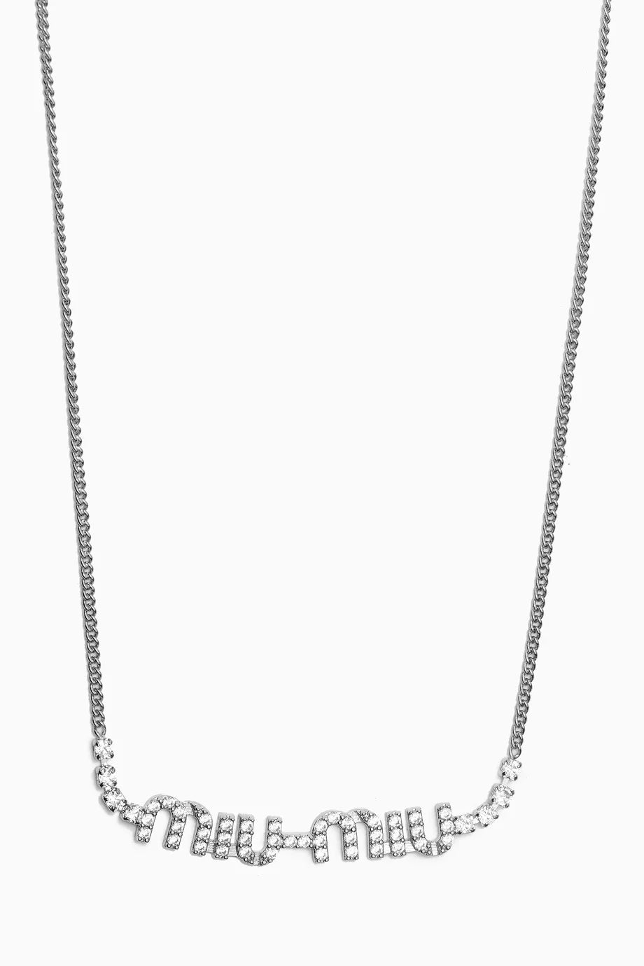 Crystal-embellished Logo Necklace in Metal