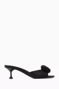 Flower Detail 55 Mules in Satin