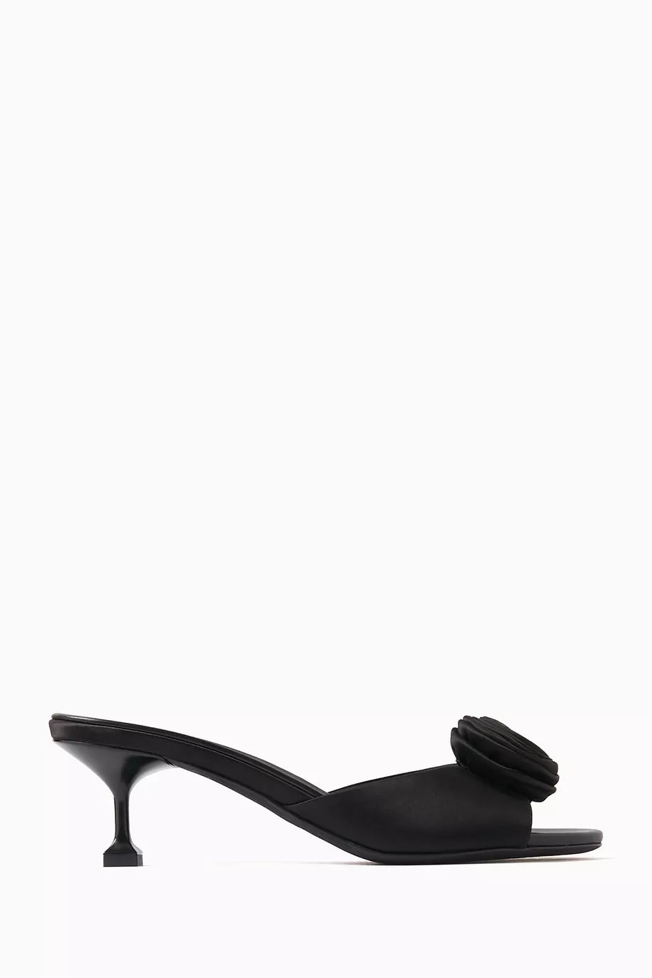 Flower Detail 55 Mules in Satin