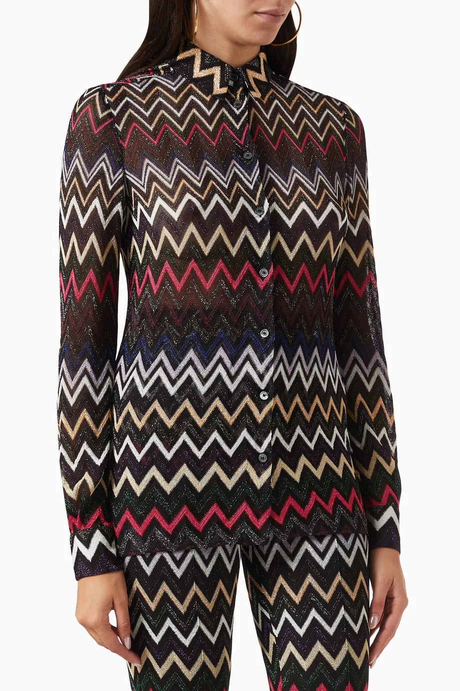 Chevron Shirt in Lamé
