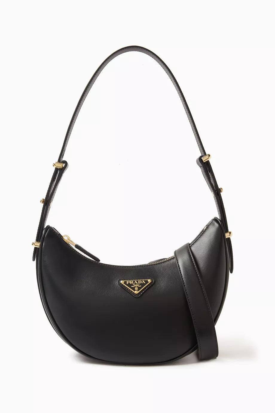 Curved Shoulder Bag in Nappa Leather