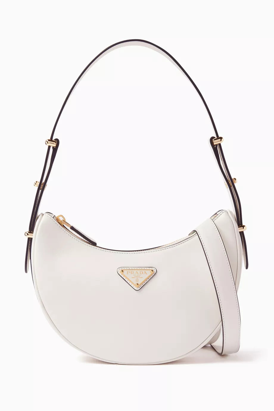 Curved Shoulder Bag in Nappa Leather