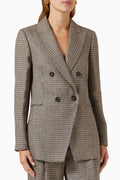Houndstooth Blazer in Linen