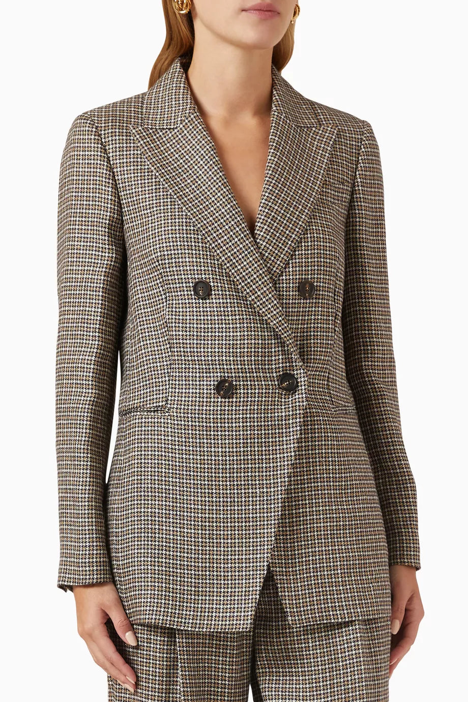 Houndstooth Blazer in Linen