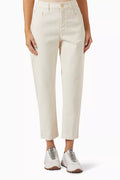 Garment-dyed Crop Jeans