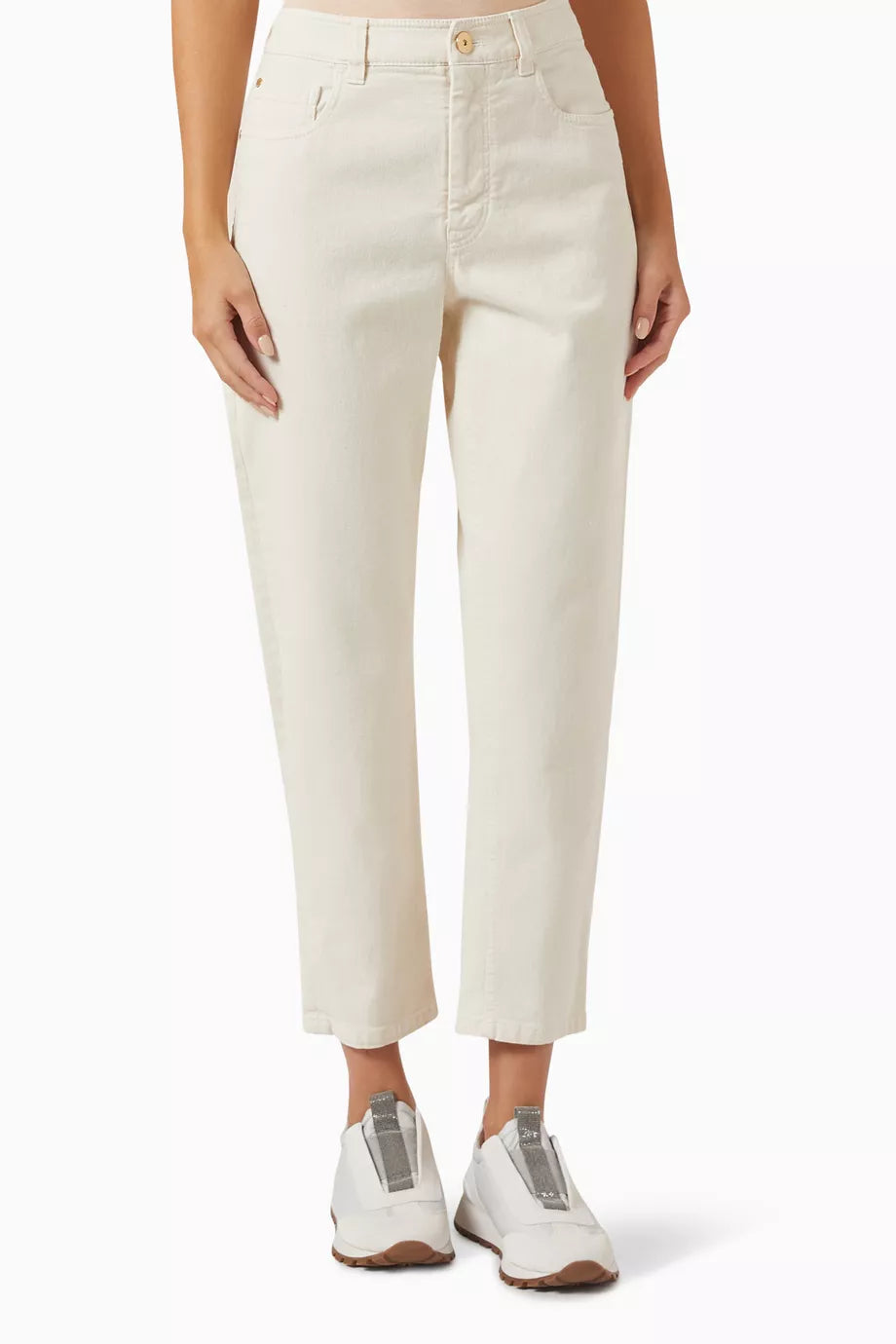 Garment-dyed Crop Jeans