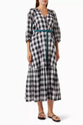 Chess Maxi Dress in Cotton-voile